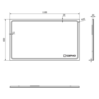 GEMINI LED podsvietené zrkadlo 1100x650mm GM110