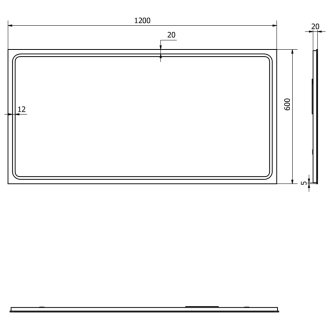 GEMINI LED podsvietené zrkadlo 1200x600mm GM120