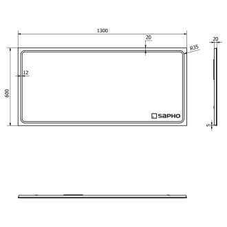 GEMINI LED podsvietené zrkadlo 1300x600mm GM130
