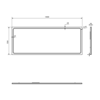 GEMINI LED podsvietené zrkadlo 1400x550mm GM140
