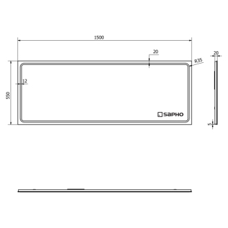 GEMINI LED podsvietené zrkadlo 1500x550mm GM150