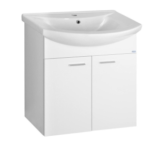 Aqualine ZOJA umývadlová skrinka 61,5x74x32cm, biela, 2x dvierka 51063