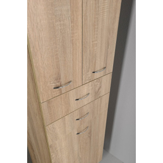 Aqualine ZOJA/KERAMIA FRESH skrinka vysoká s košom 50x184x29cm, dub platin 51295