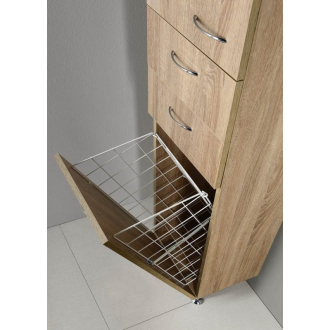 Aqualine ZOJA/KERAMIA FRESH skrinka vysoká s košom 35x184x29cm, dub platin 51232