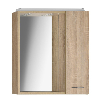 Aqualine ZOJA/KERAMIA FRESH galerka s LED osvetlením, 60x60x14cm, pravá, dub platín 45028