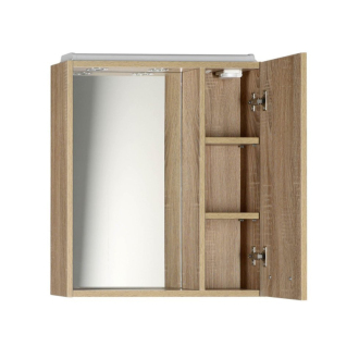 Aqualine ZOJA/KERAMIA FRESH galerka s LED osvetlením, 60x60x14cm, pravá, dub platín 45028