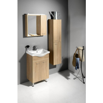 Aqualine ZOJA/KERAMIA FRESH galerka s LED osvetlením, 60x60x14cm, pravá, dub platín 45028