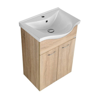 Aqualine KERAMIA FRESH umývadlová skrinka 51,1x74x34cm, dub platín 50058