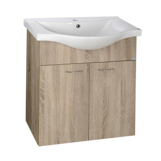 Aqualine KERAMIA FRESH umývadlová skrinka 60,6x74x34 cm, dub platín 50065