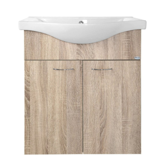Aqualine KERAMIA FRESH umývadlová skrinka 60,6x74x34 cm, dub platín 50065