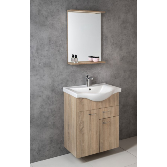 Aqualine KERAMIA FRESH umývadlová skrinka, 1 zásuvka, 60,6x74x34 cm, dub platín 50066