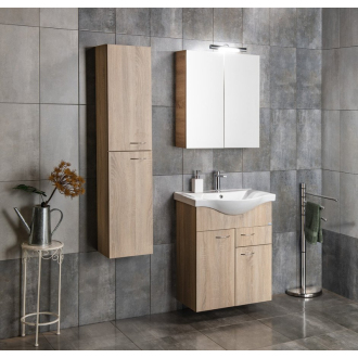 Aqualine KERAMIA FRESH umývadlová skrinka, 1 zásuvka, 60,6x74x34 cm, dub platín 50066
