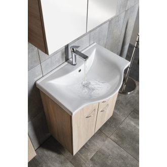 Aqualine KERAMIA FRESH umývadlová skrinka, 1 zásuvka, 60,6x74x34 cm, dub platín 50066