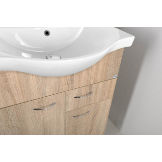 Aqualine KERAMIA FRESH umývadlová skrinka, 1 zásuvka, 60,6x74x34 cm, dub platín 50066