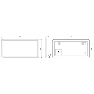 NYX zrkadlo s LED osvetlením 1200x600mm NY120