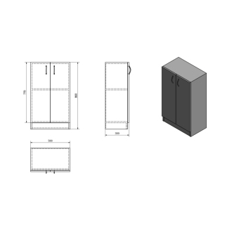 Aqualine SIMPLEX ECO nízka skrinka 50x86x30cm SIME540