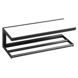 SKA nástenná polica 450x140x160mm, čierna mat s bielou MDF doskou SKA401