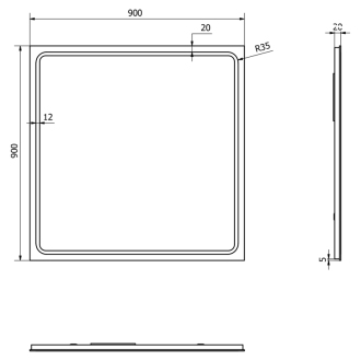 GEMINI LED podsvietené zrkadlo 900x900mm GM092