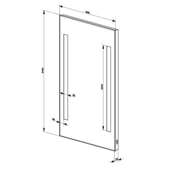 Aqualine LED podsvietené zrkadlo 50x70cm, kolískový vypínač ATH5