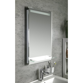 Aqualine LED podsvietené zrkadlo 50x80cm, sklenená polička, kolískový vypínač ATH52