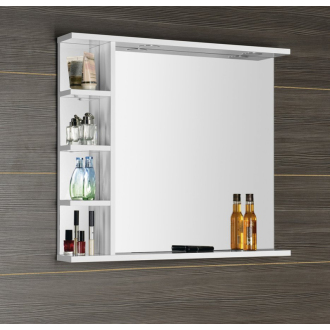 Aqualine KORIN zrkadlo s LED osvetlením a poličkami 80x70x12cm KO350