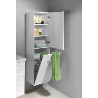 Aqualine FAVOLO vysoká skrinka košom 40x150x31cm, biela mat FV160