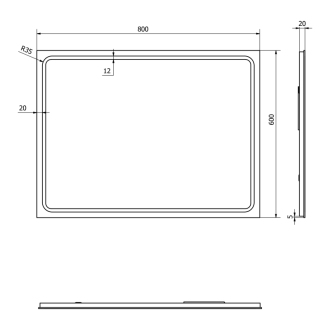 GEMINI LED podsvietené zrkadlo 600x800mm GM060