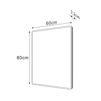 PIRI zrkadlo s LED osvetlením 60x80cm PR600