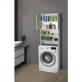 Aqualine SIMPLEX ECO skrinka za práčku 63x25x190cm, biela SIME715
