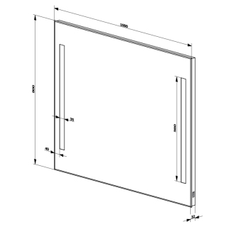 Aqualine LED podsvietené zrkadlo 100x80cm, kolískový vypínač ATH7