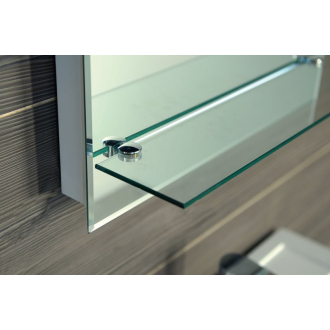 Aqualine LED podsvietené zrkadlo 60x80cm, sklenená polička, kolískový vypínač ATH53