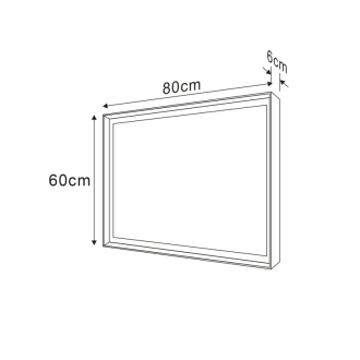 SORT LED podsvietené zrkadlo 60x80cm, matná čierna ST080