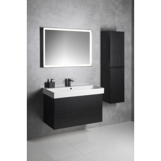 SORT LED podsvietené zrkadlo 100x70cm, matná čierna ST100