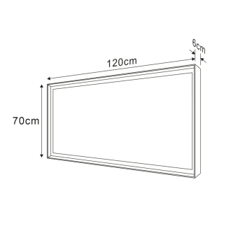 SORT LED podsvietené zrkadlo 120x70cm, matná čierna ST120