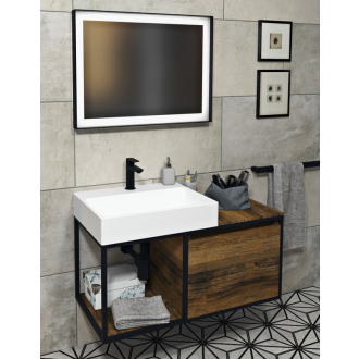 SORT LED podsvietené zrkadlo 120x70cm, matná čierna ST120