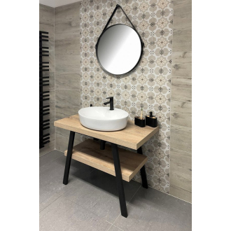 TWIGA umývadlový stolík 80x72x50 cm, čierna mat/dub Rover