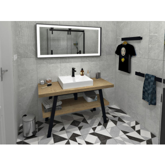 TWIGA umývadlový stolík 120x72x50 cm, čierna mat/dub Rover