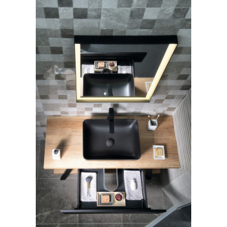 TWIGA umývadlový stolík 120x72x50 cm, čierna mat/dub Rover