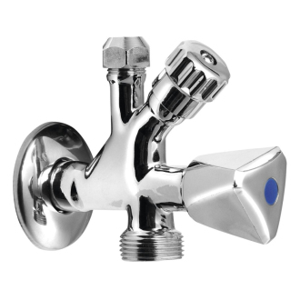 Kombinovaný ventil 1/2&quot;x3/4&quot;x3/8&quot;, chróm 5309