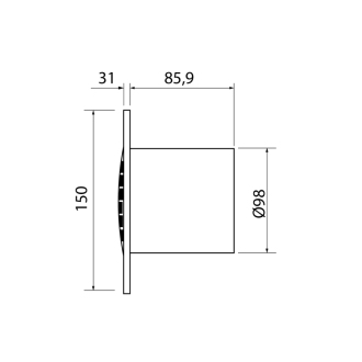 B-10 PLUS kúpeľňový ventilátor, 15W, potrubie 100mm, biela 981001