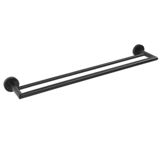 X-ROUND BLACK dvojitý držiak na uteráky 600mm, čierna XR401B