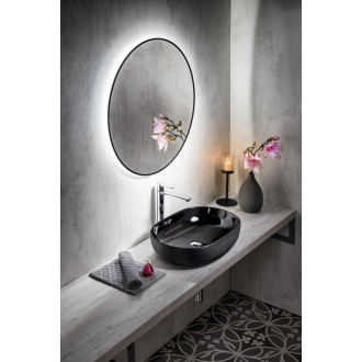 SHARON okrúhle LED podsvietené zrkadlo priemer 80cm, čierna mat (E28904CI) 31255CI