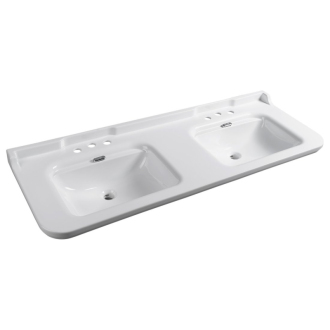WALDORF keramické dvojumývadlo 150x55cm, 6 otvorov, biela 4143K1-3