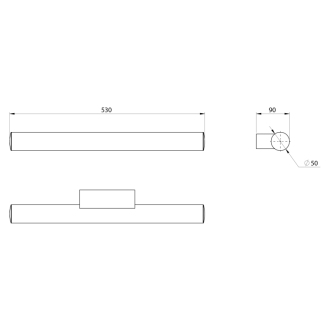 NIAGARA LED svietidlo, 530x50x90mm, 18W, 230V, plast, chróm AU511