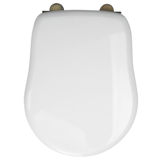 RETRO WC sedátko Soft Close, polyester, biela/bronz 108601