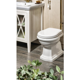 RETRO WC sedátko Soft Close, polyester, biela/bronz 108601