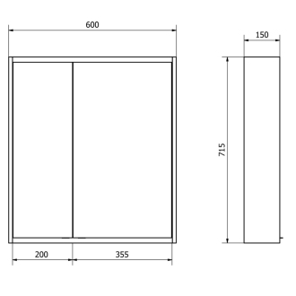 BATU galerka 60x71x15 cm, 2x LED osvetlenie, biela 1141120