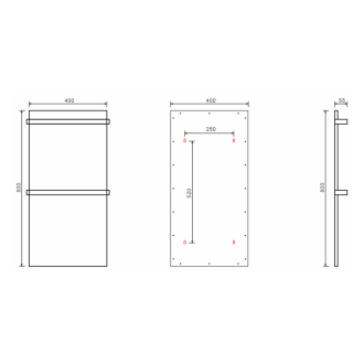 ELMIS elektrický sušiak uteráka 400x800mm, 120W, hliník, cierna mat EB430