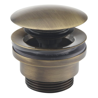 Umývadlová výpusť 5/4“, tichý click-clack, veľká zátka, hr.5-55mm, bronz UD425S92