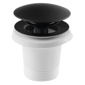 Vaňová výpusť 6/4&quot;, Click Clack, pre vane bez prepadu, čierna mat 71704B